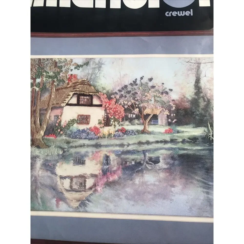 Dimensions Vintage 1989 Crewel Embroidery Kit STOCKBRIDGE POND‎ Needlecraft